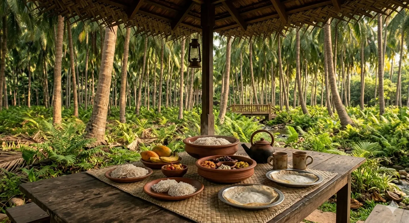 Breakfast table at Palm Grove